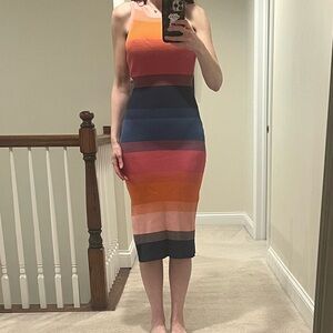 Evereve Multicolor Striped Sleeveless Dress